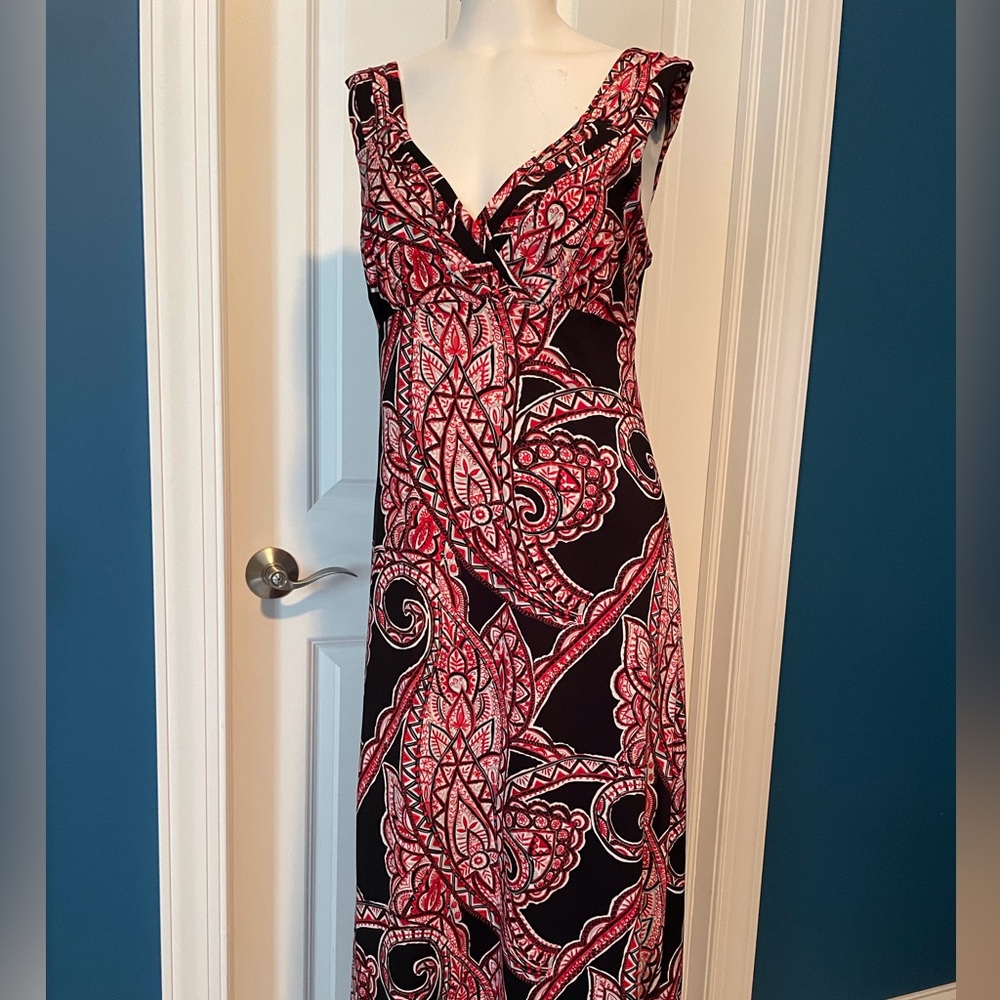 INC International Concepts Womens BOHO Maxi Dress Petite Medium Red Sleeveless
